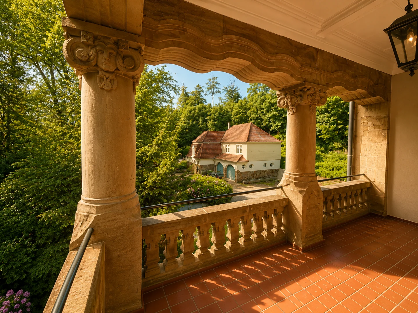 Balkon von Haus Kerberg mit Blick ins Grüne